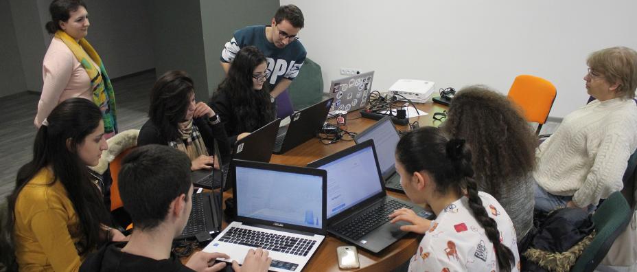 Students in a class room